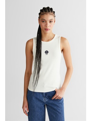 Gant Kadın Beyaz Bisiklet Yaka Regular Fit T-Shirt 42326157T.113