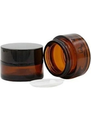 Makrobay 3 Adet Amber Kahverengi 50ML Cam Krem Kavanoz Kapaklı