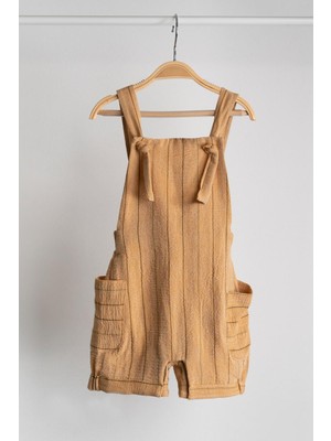 Merli Rose Şile Bezi Çizgili Şort Salopet