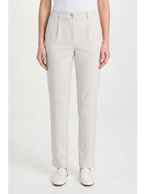 goffra Kadın Flexon Ultra Esnek Relaxed Beli Lastikli Jogger Pantolon Taş W702-R0433-08