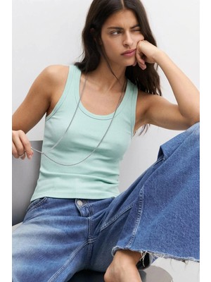 Cotenconcept Fitilli Fitted Viskon Karışımlı Askılı Tişört