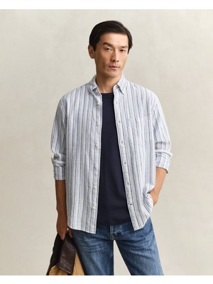 Gant Erkek Mavi Regular Fit Çizgili Gömlek 3260081.442