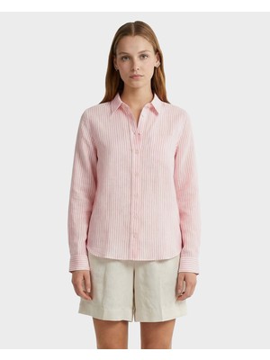 Gant Kadın Pembe Regular Fit Çizgili Gömlek 4300621.663