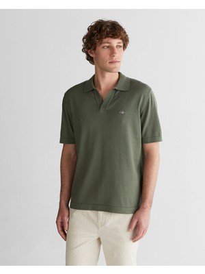 Gant Erkek Yeşil Regular Fit Polo Yaka Kısa Kollu Kazak 8926196T.379