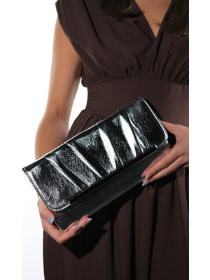 Luvi 441 Gümüş Kadın Clutch Çanta