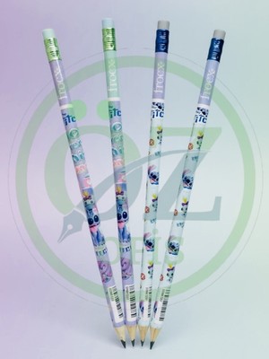 ÖZ OFİS Stitch Temalı Silgili Kurşun Kalem 4'lü Set - Kolay Tutuş & Yumuşak Yazım