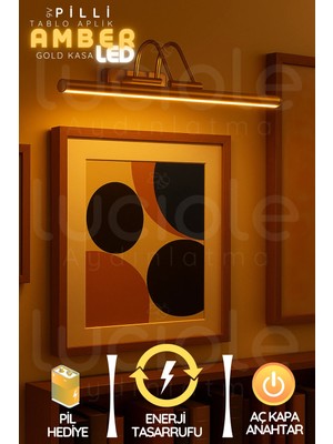 Luciole Pilli Parlak Gold Kasa Amber LED Flüt Tablo Aplik Banyo Ayna Üstü Aydınlatma