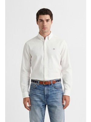 Gant Erkek Beyaz Düğmeli Yaka Logolu Gömlek 3260036.110