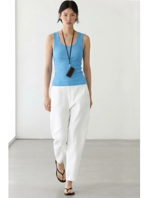 Cotenconcept Fitilli Fitted Viskon Karışımlı Askılı Tişört