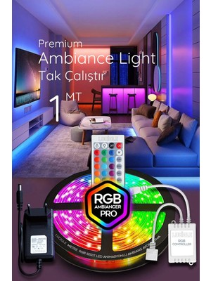 Luciole 1 mt LED Animasyonlu Tak Çalıştır Kumandalı Rgb Işık Duvar Aydınlatma Ambiyans Abajur