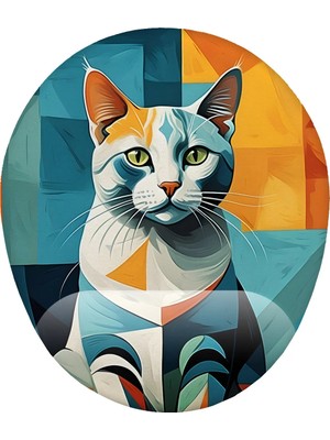 Hamiki Renkli Kedi Tasarım Bilek Destekli Mouse Pad