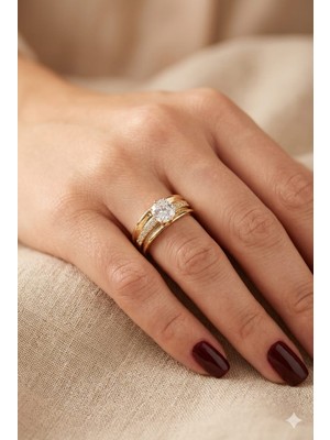 Tılsım Accesories Xupıng Çelik Yüzük Gold 7-Numara