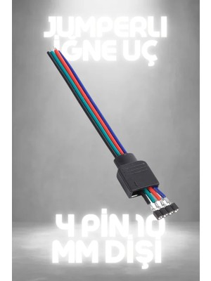Luciole 70 Adet LED Bağlantı  Konnektör Soket Rgb Şerit LED 4 Pin 10 mm Dişi Jumperlı  Iğne Uç