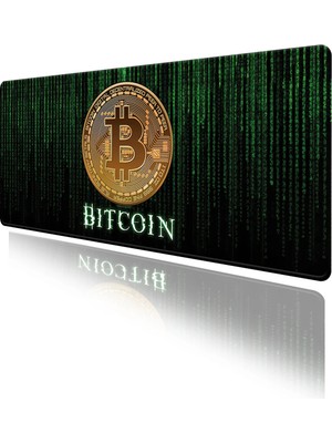 Hamiki Bitcoin Matrix Temalı Oyun Gaming Klavye Mouse Pad Masa Matı 70X30CM