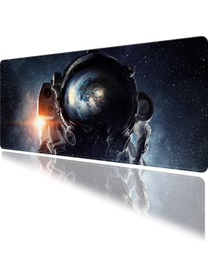 Hamiki Uzay Astronot Temalı Oyun Gaming Klavye Mouse Pad Masa Matı 70X30CM
