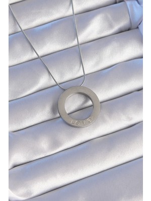 Sibelora Home 316L Çelik Gümüş Renk Zirkon Taşlı Model Kolye