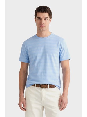 Gant Erkek Mavi Bisiklet Yaka Regular Fit T-Shirt 2003400.450