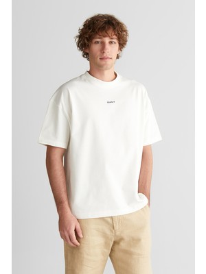 Gant Erkek Beyaz Baskılı Kısa Kollu T-Shirt 23261111T.113