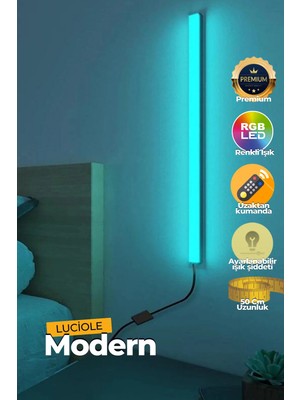 Luciole Uzaktan Kumandalı LED Abajur - Yatak Üstü, Tv Yanı ,oturma Odası - Rgb Çok Renkli 50 cm