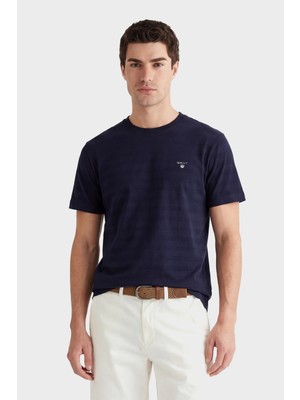 Gant Erkek Lacivert Bisiklet Yaka Regular Fit T-Shirt 2003400.433