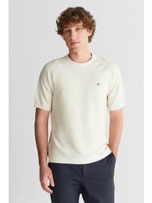 Gant Erkek Bej Regular Fit Bisiklet Yaka Logolu Kazak 8926175T.34