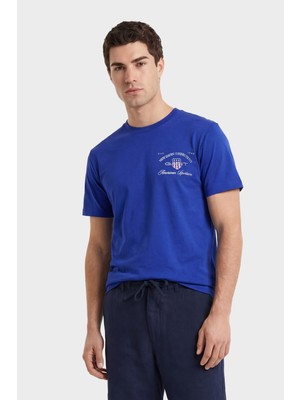 Gant Erkek Mavi Baskılı Kısa Kollu T-Shirt 2003394.436