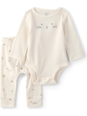 Carter's Bebek Body Pantolon Set 3 Ay-24 Ay Bej