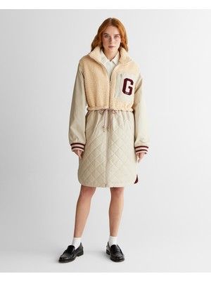 Gant Kadın Krem Polar Detaylı Kapitone Ince Mont 47125304T.277