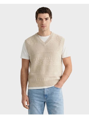Gant Erkek Krem V Yaka Süveter 8060103.119