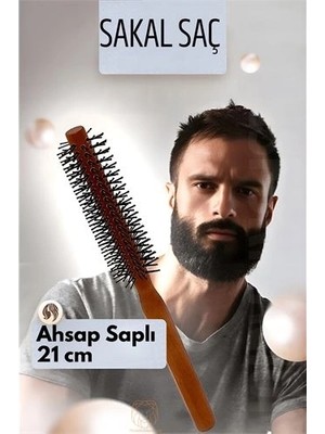 Calperia Sakal Fırçası Saç Fırçası ve Fön Fırçası Ahşap Saplı 721203