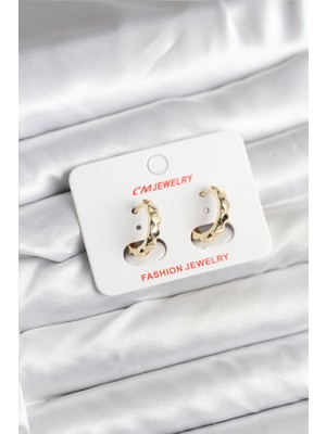 Sibelora Home 14K Gold Renk Kaplama cm Kadın Küpe