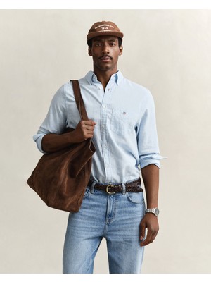 Gant Erkek Mavi Regular Fit Logolu Gömlek 3250082.450