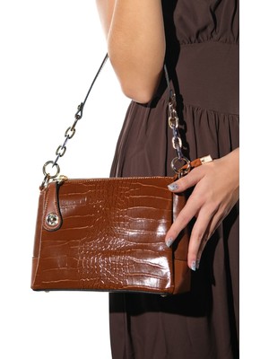 Luvi 1496 Taba Baskı Kadın Kol Çantası