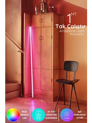 Luciole Rgb LED Strip Tube Light  LED Işık Uzaktan Kumandalı Işık Lamba Ampül Aydınlatma Renkli Ltube8