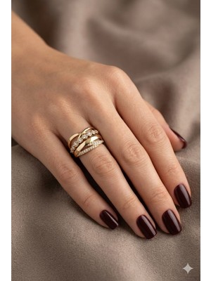 Tılsım Accesories Xupıng Çelik Yüzük Gold 8-Numara