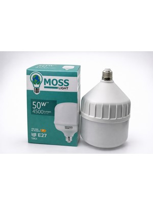 Sibelora Home Moss Light 50W LED Ampul E27 Duy 4500 Lumen Yüksek Işık Gücü Enerji Tasarruflu Beyaz Işık