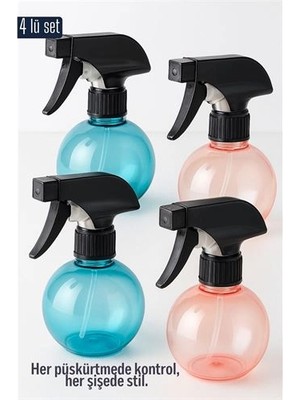Calperia Boş Sprey Şişe 4 x 250 ml 4 Adet 250 ml Renkli Sprey Şişe – 4’lü Çok Amaçlı Set 718729