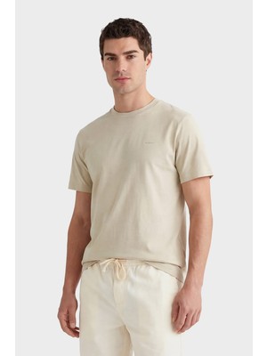 Gant Erkek Bej Bisiklet Yaka Regular Fit T-Shirt 2003414.200