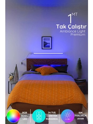 Luciole Uzaktan Kumandalı LED Lambader Yatak ve Tv - Animasyon Renk Rgb Çok Renkli Dumavi1