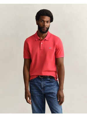 Gant Erkek Kırmızı Regular Fit Logolu Polo Yaka T-Shirt 2210.641