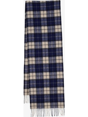 Gant Unisex Lacivert Yünlü Kareli Atkı 9920249.423