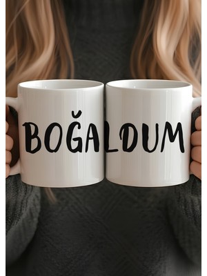 Grafiklas Boğaldum Karadeniz Şivesi Kupa Bardak - Komik Yazılı Seramik Kupa Bardak Eğlenceli Hediye