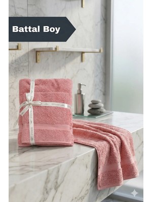 2’li Battal Boy Banyo Havlu Seti - 100% Pamuk 90X170 cm + 50X90 cm Ekstra Yumuşak Emici Havlu