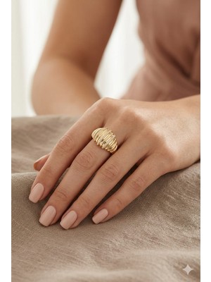 Tılsım Accesories Xupıng Çelik Yüzük Gold 7-Numara