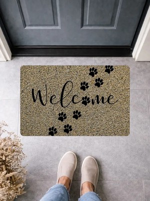 Bert Welcome Pati Izli Dijital Baskılı Pvc Kapı Önü Paspası Kaymaz Tabanlı Modern Giriş Paspası