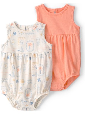 Carter's Kız Bebek Tulumlu Set Yenidoğan-12 Ay Çok Renkli