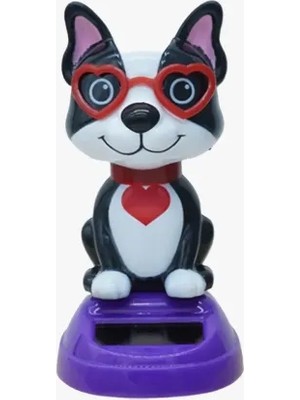 Najmaddin Güneş Enerjili Solar Sallanan Gözlüklü Köpek Figürü -Com