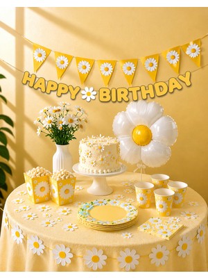 Doğaberen Papatya Temalı Doğum Günü Parti Seti
