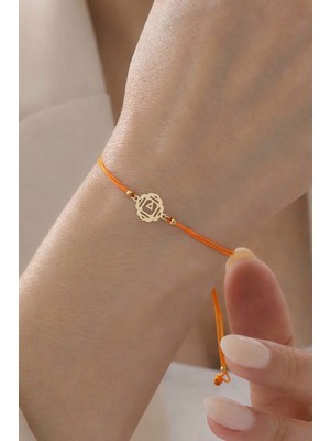 Bayar Gold 14 Ayar Altın Kök Çakra Turuncu Ipli Bileklik