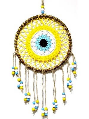 Najmaddin Sarı Motifli Renkli Boncuklu El Yapımı Duvar Süsü -Com